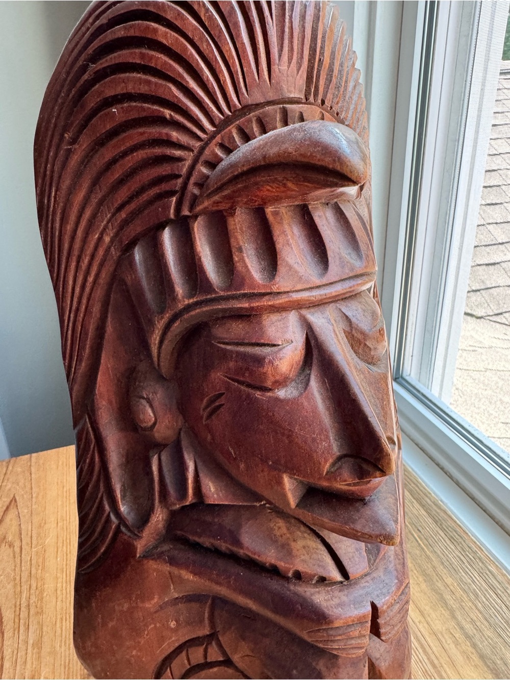 Vintage Hand Carved Wood Tribal Figure Sculpture Tiki Polynesian Oceanic Decor - Picture 2 of 12
